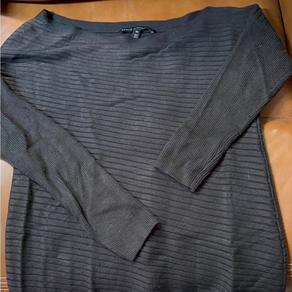 White House Black Market black ribbed sweater. Size XS